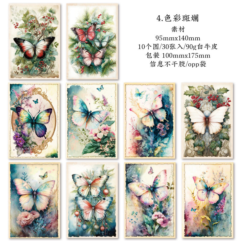 30Pcs Butterfly Theme Scrapbook Paper HDXY