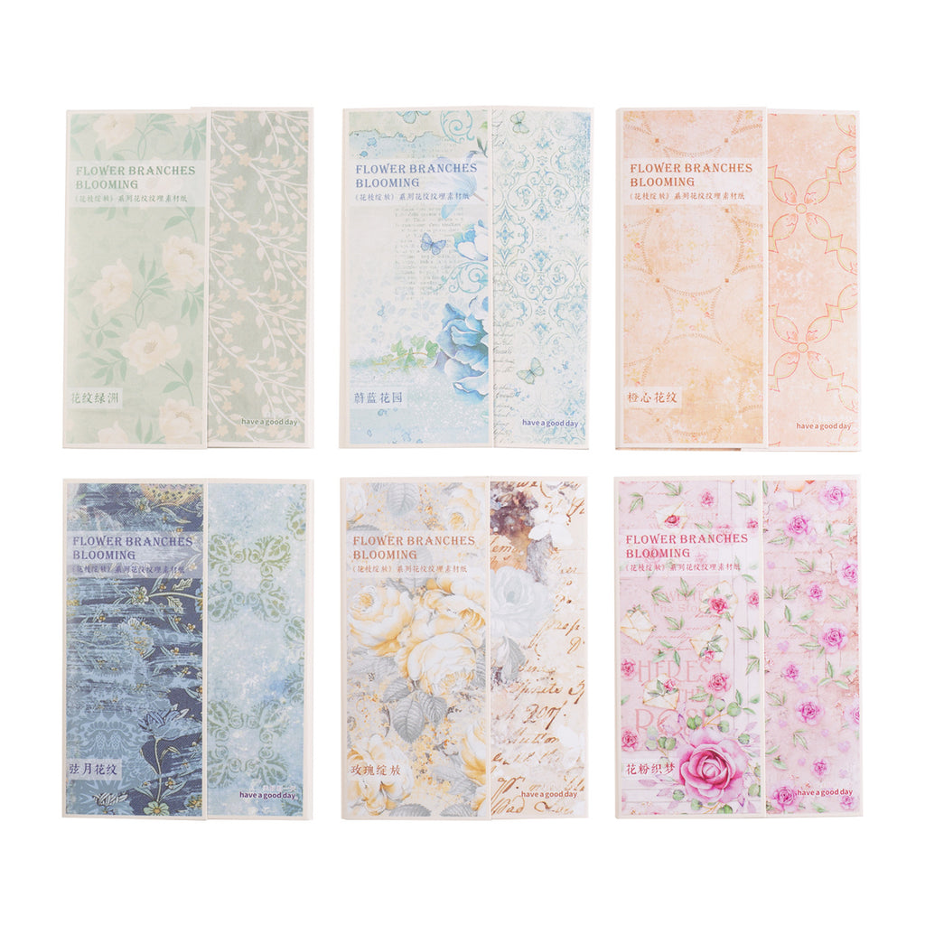 30pcs Flower Textured Scrapbook Paper HZZF