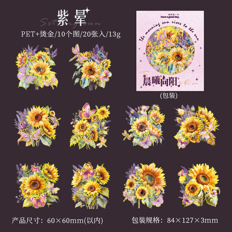 30pcs PET Flowers Stickers CXXY
