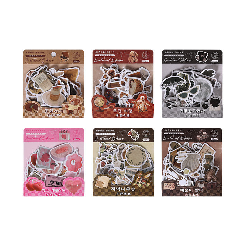 60 Pcs Small Cute Stickers QXSFS- Random Style