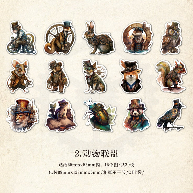 30pcs Animal Washi Stickers JXST