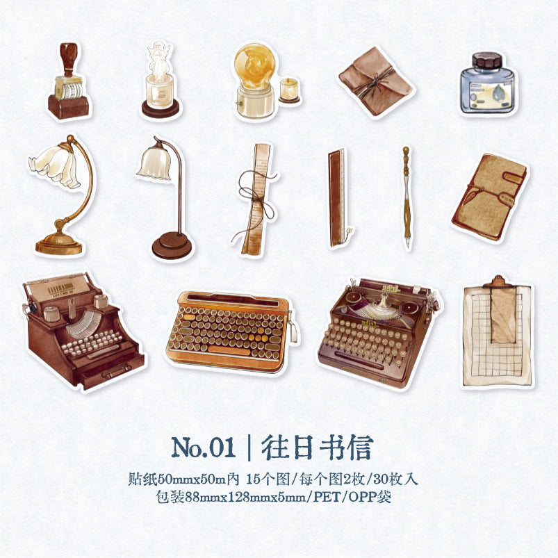 30Pcs Vintage Stickers MHDXP
