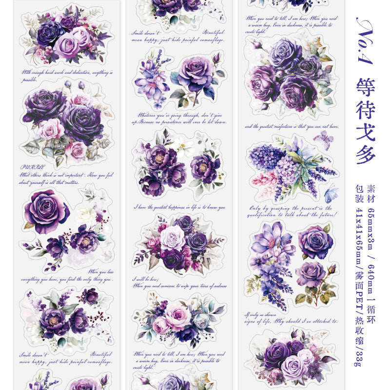 1 Roll Flowers PET Tape HHYLK
