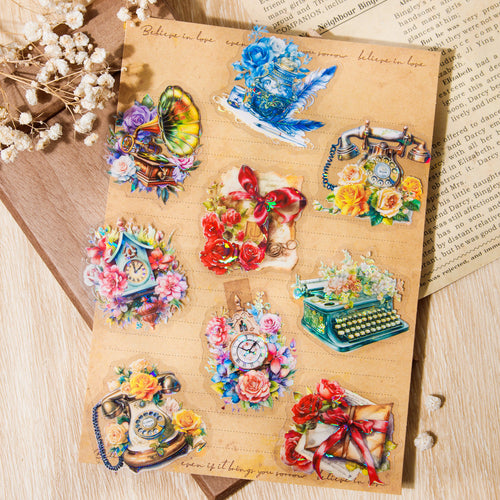 10pcs Vintage PET Stickers SXYC