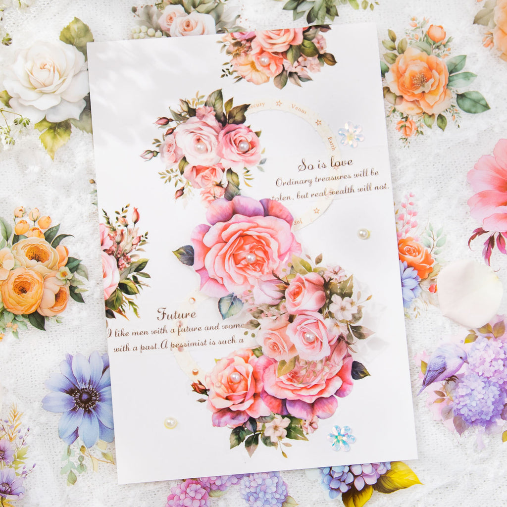 1 Roll PET Flower Stickers Tape YJHH