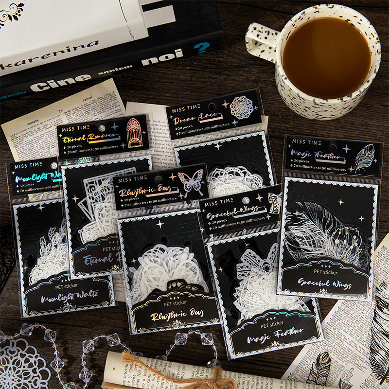 30pcs Lace PET Stickers LMYH