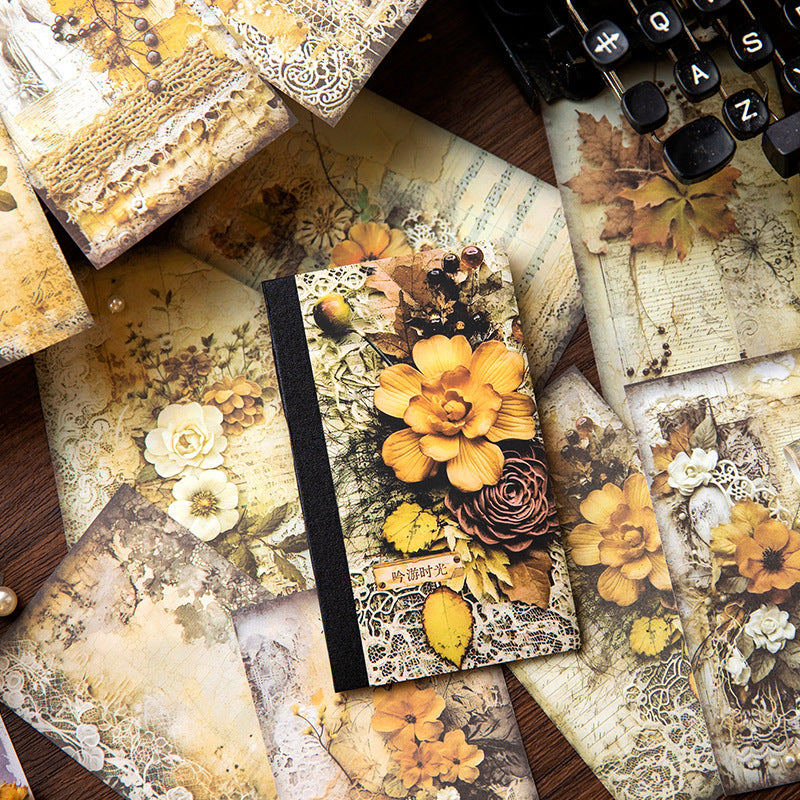 40pcs Vintage Flower Scrapbook Paper FSHS