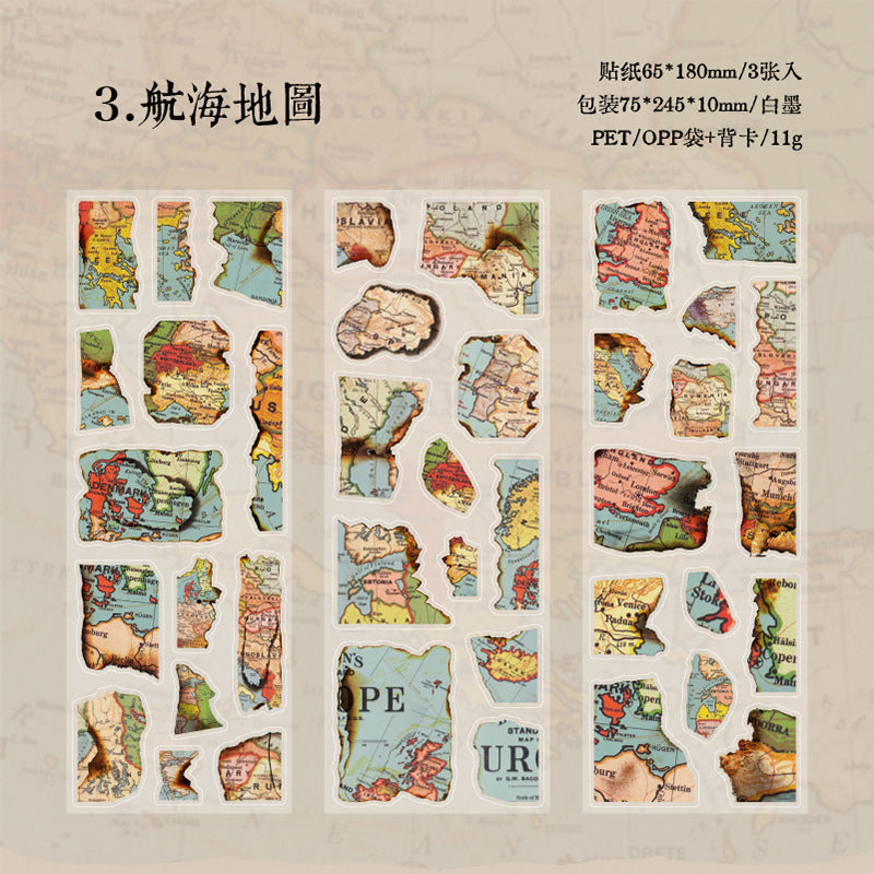 3 pcs Vintage Junk Journal Stickers RSDS