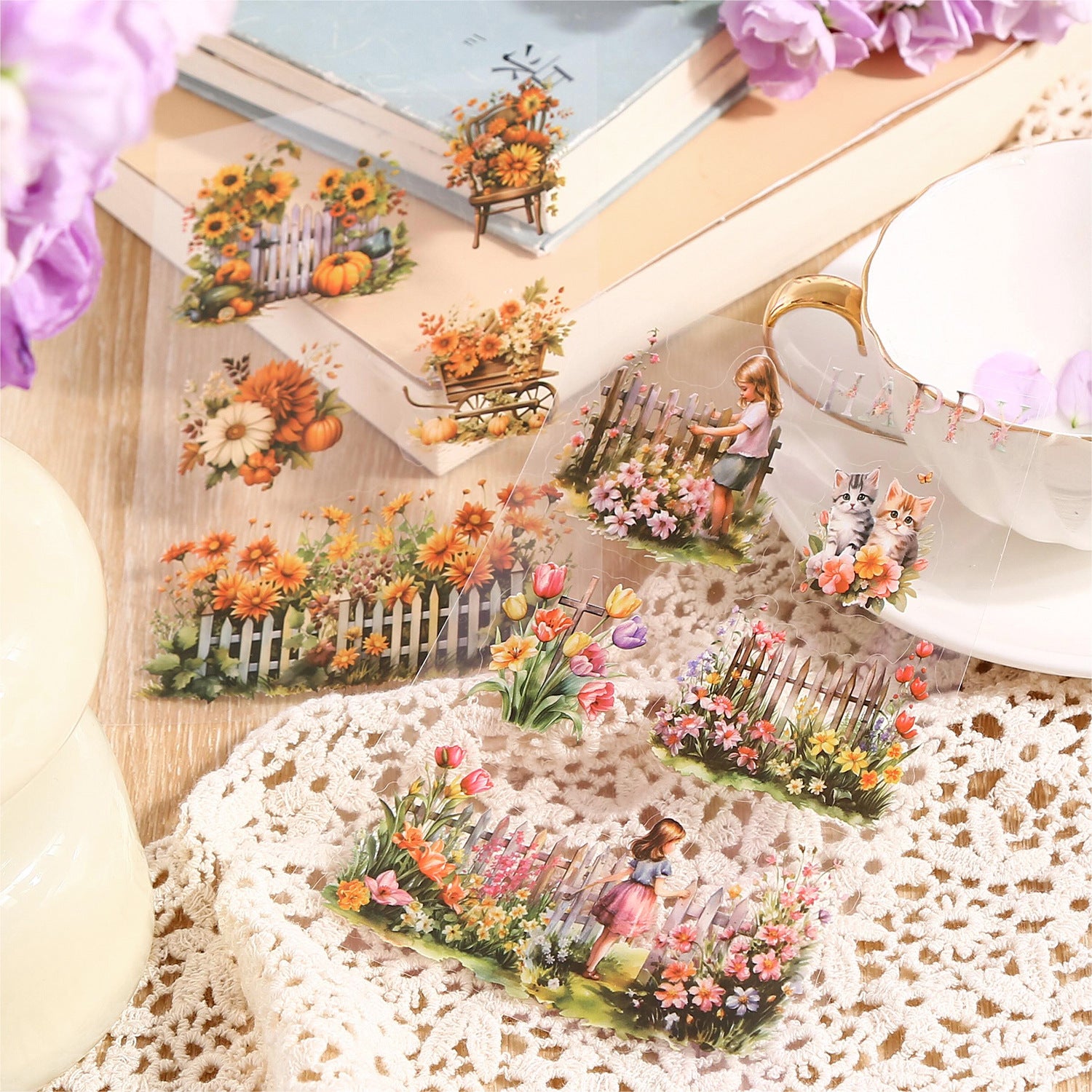 20 Pcs Garden Scrapbook Stickers Book WDMMHY