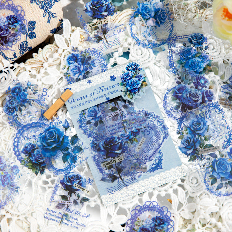 30 Pcs PET Flowers Stickers FHRM