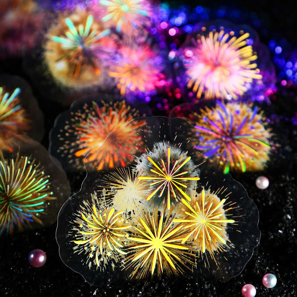 10pcs Fireworks PET Stickers XLYH