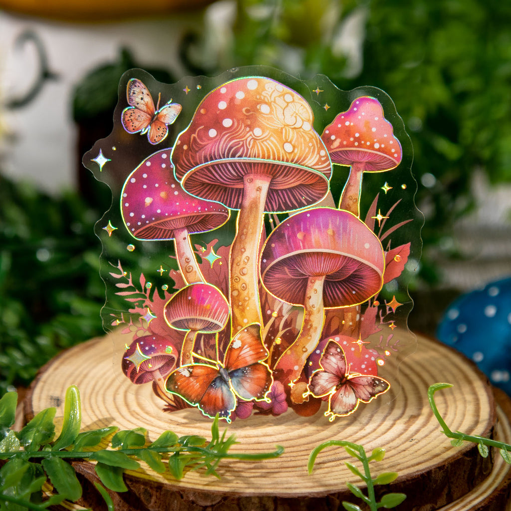 10pcs PET Mushroon Stickers MHZS