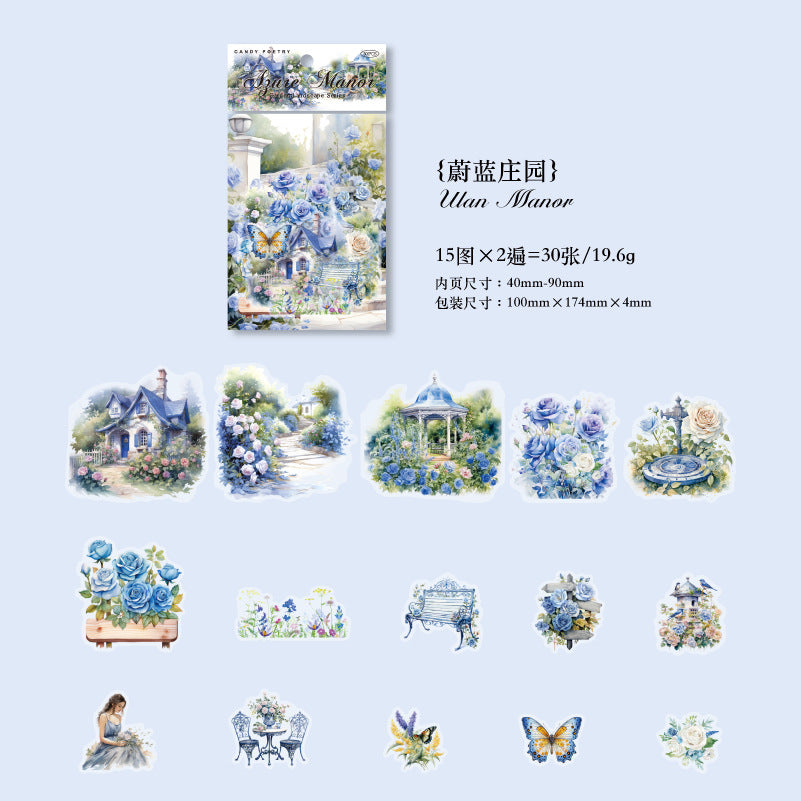 30 Pcs Garden Theme PET Stickers HYJGCS