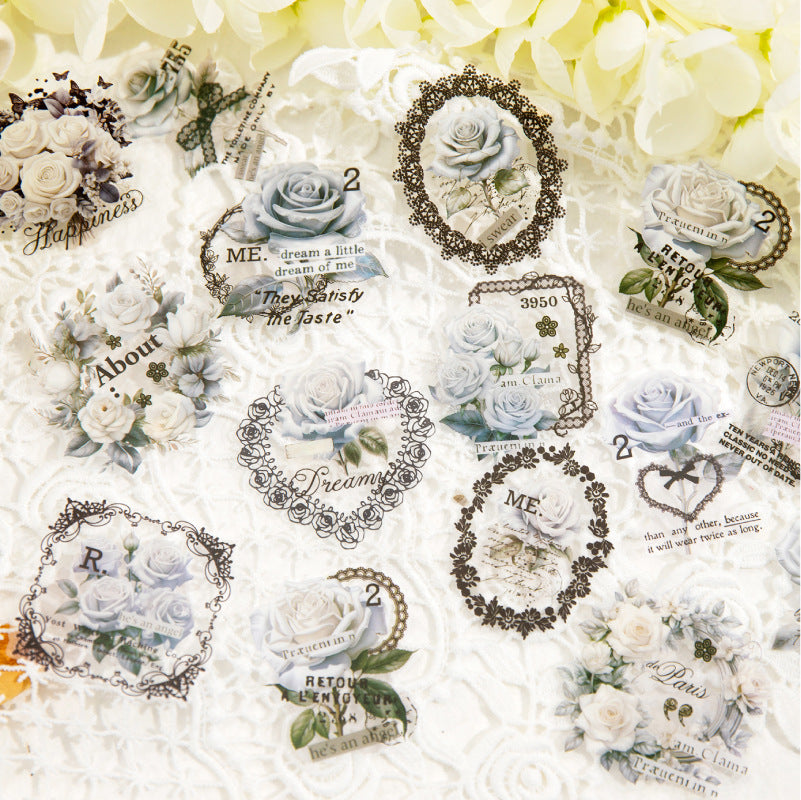 30 Pcs PET Flowers Stickers FHRM