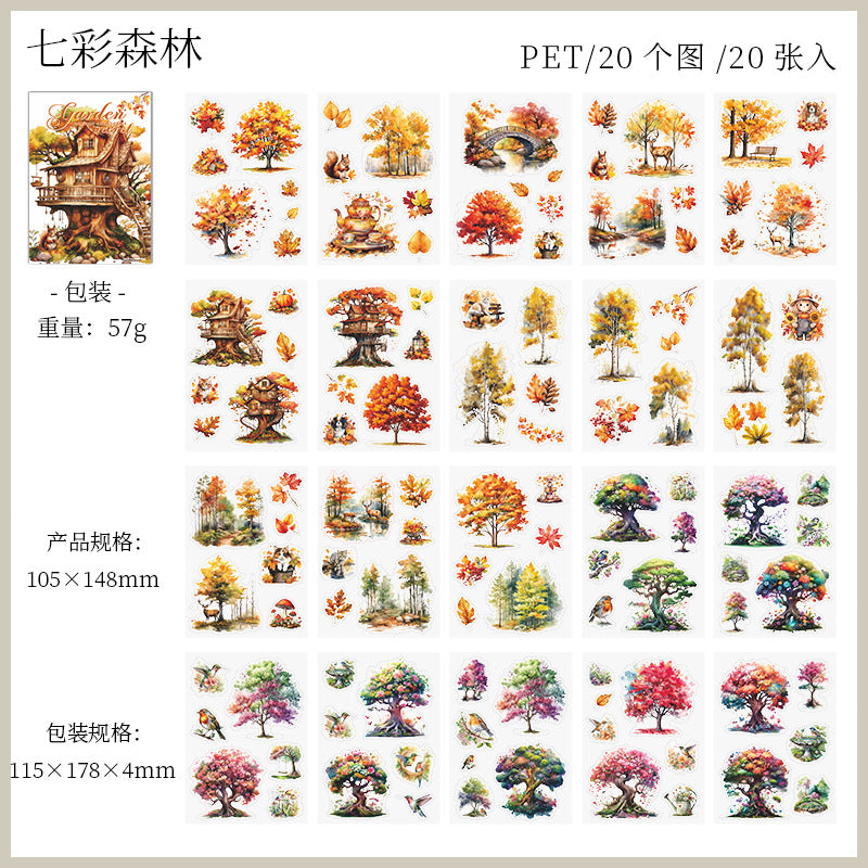 20 Pcs Garden Scrapbook Stickers Book WDMMHY