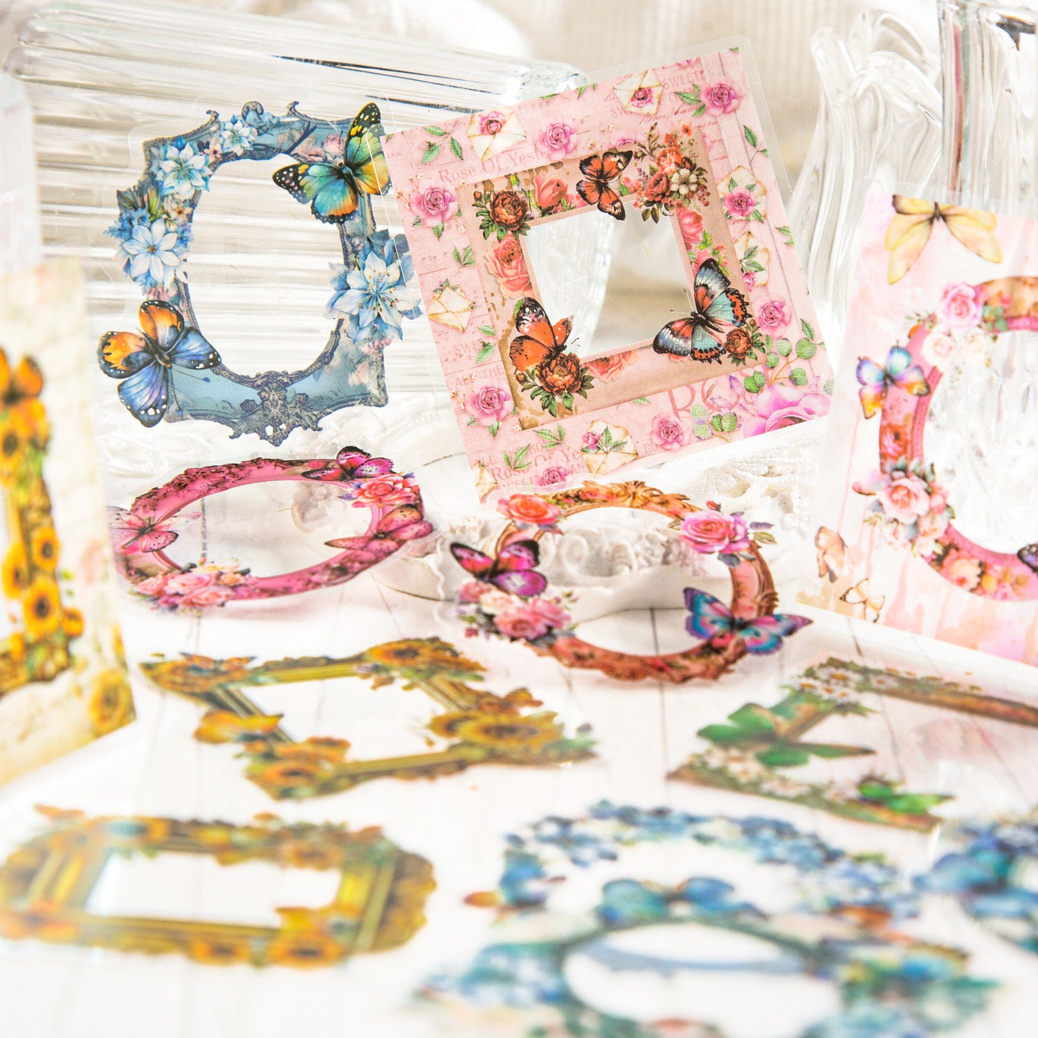 30pcs PET Butterfly Frame Stickers JZDL
