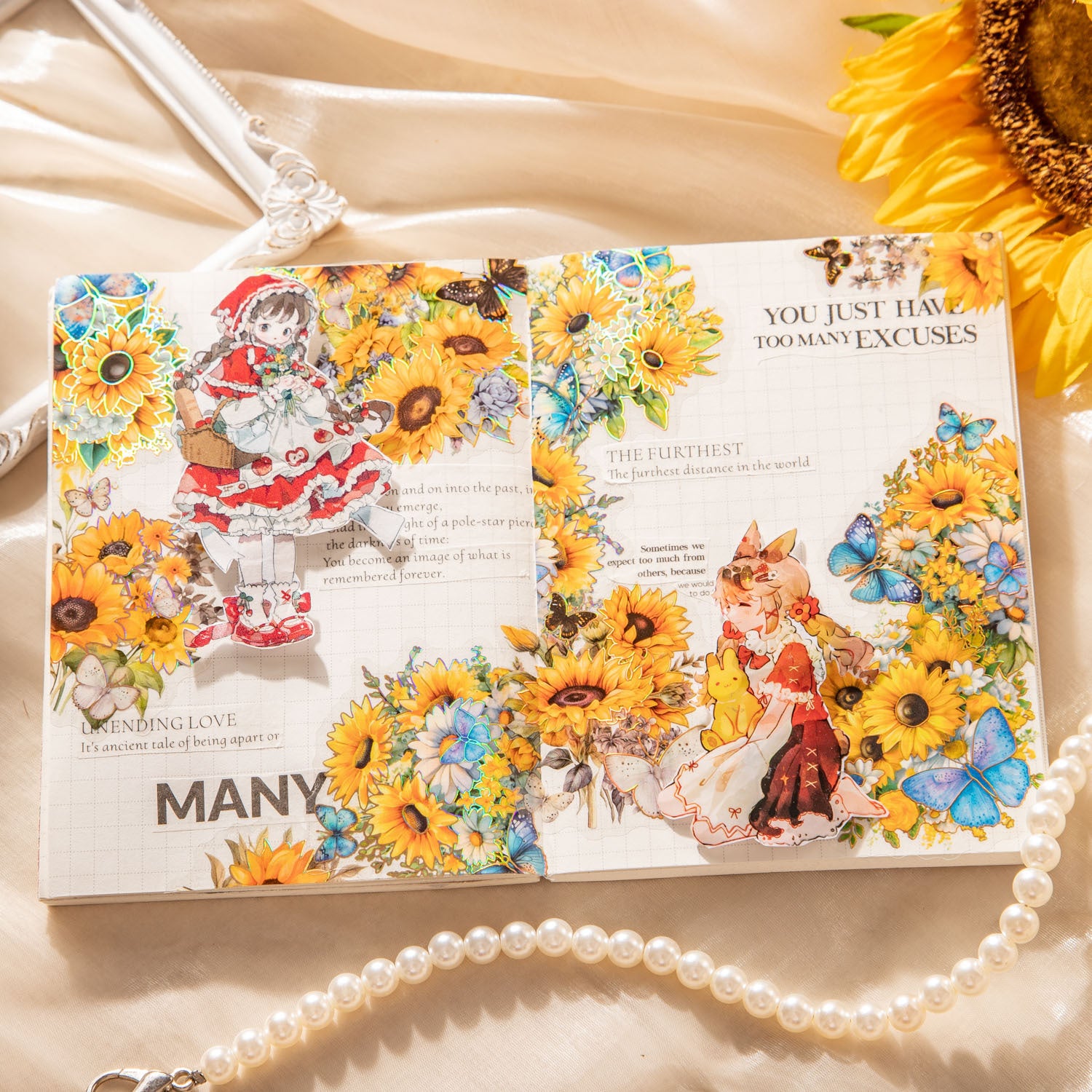 30pcs PET Flowers Stickers CXXY