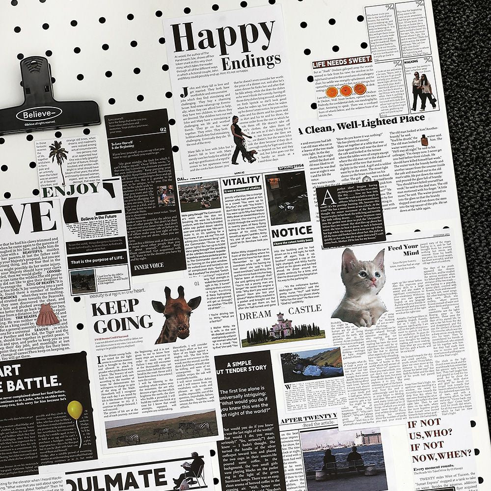 20pcs Newspaper Scrapbook Paper ZMJB