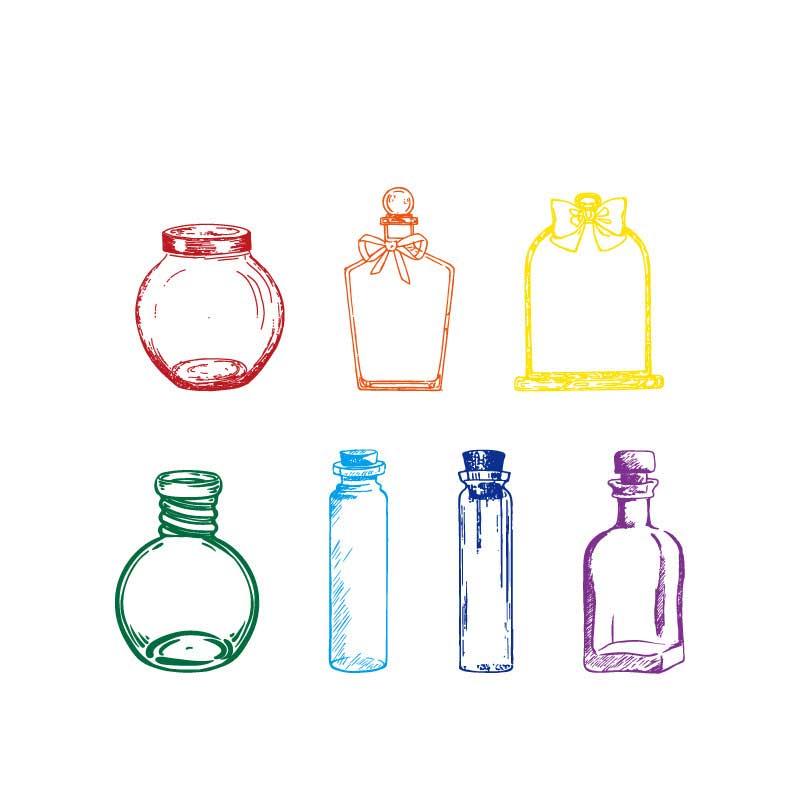 Rainbow Color Bottle Stickers