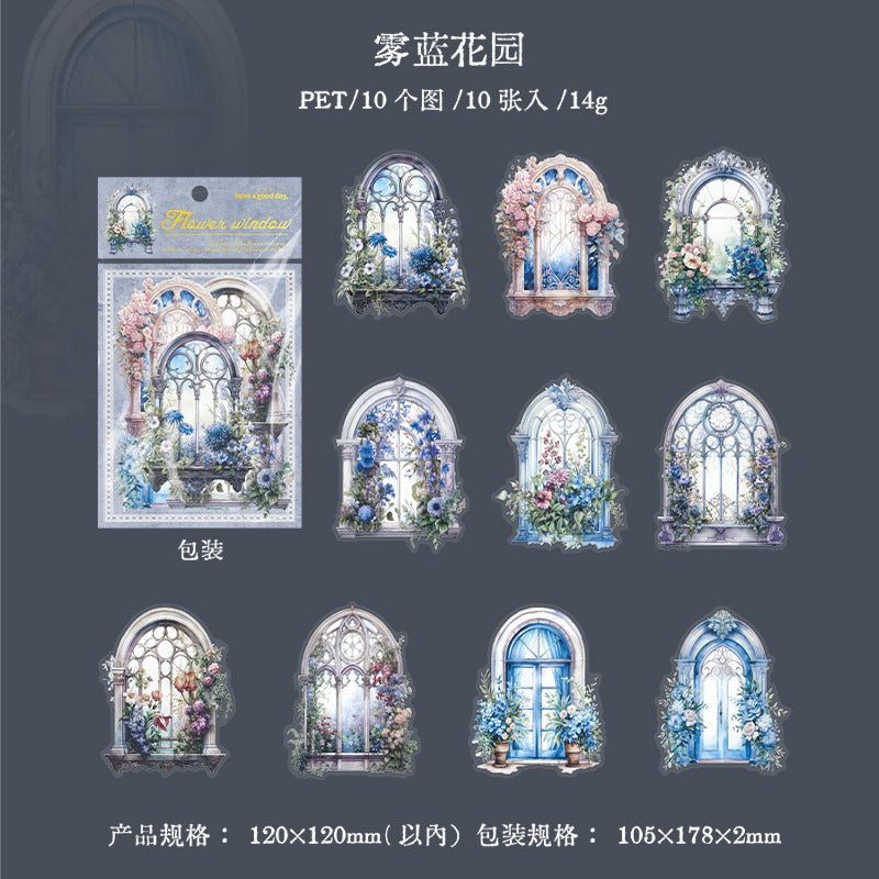 10Pcs Windows PET Stickers HKCQ