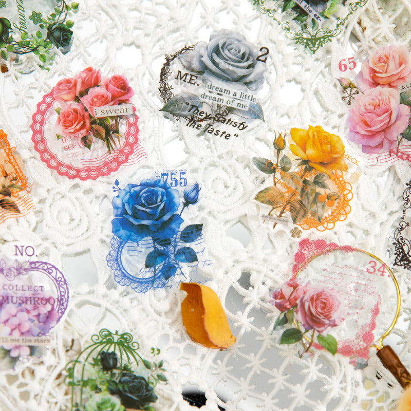 30 Pcs PET Flowers Stickers FHRM