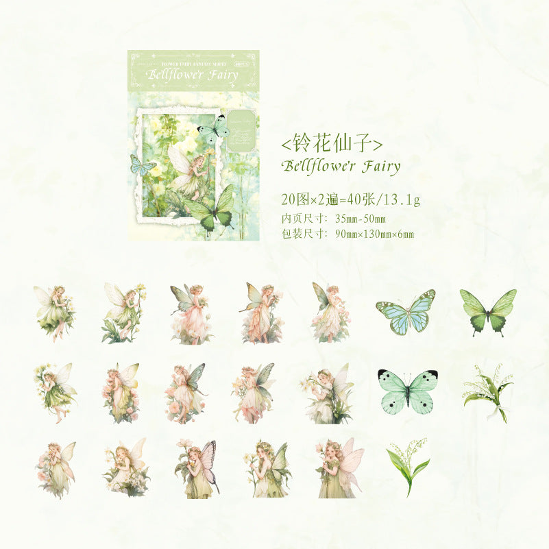 40 Pcs Fantasy Fairy PET Stickers JLHX