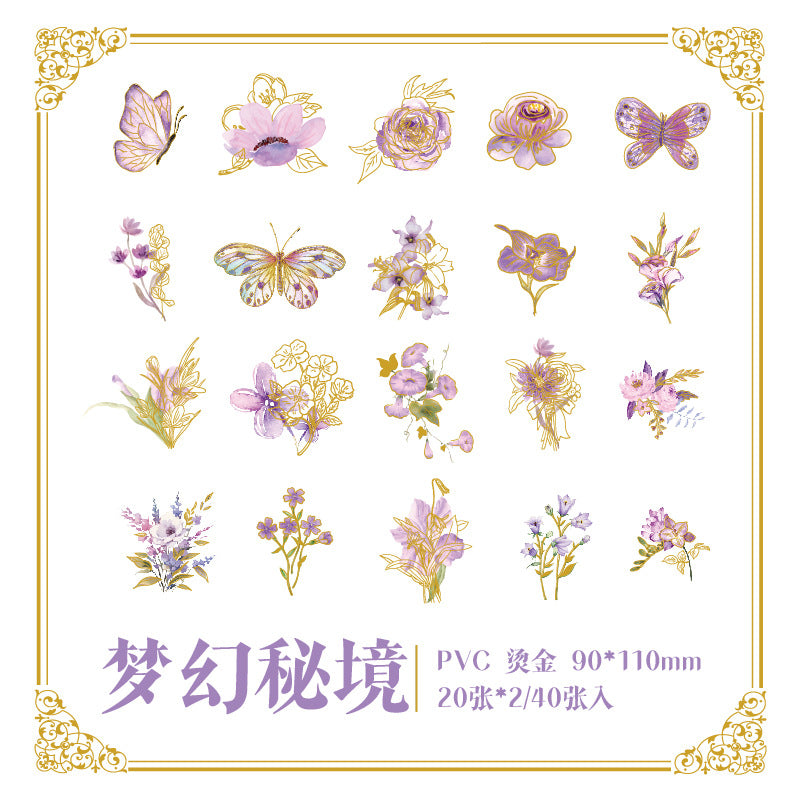 40pcs Flower PET Stickers HZYX