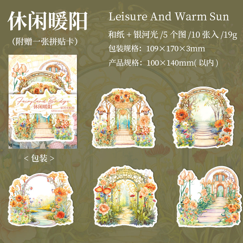 10Pcs Bridge Washi Stickers XJZQ