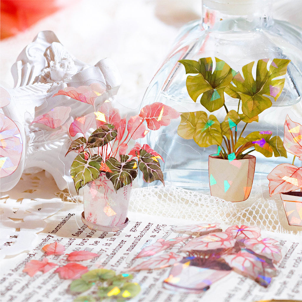 30 Pcs Flowers PET Stickers ZWMX