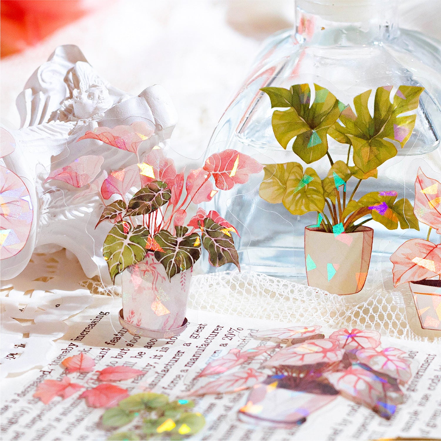 30 Pcs Flowers PET Stickers ZWMX
