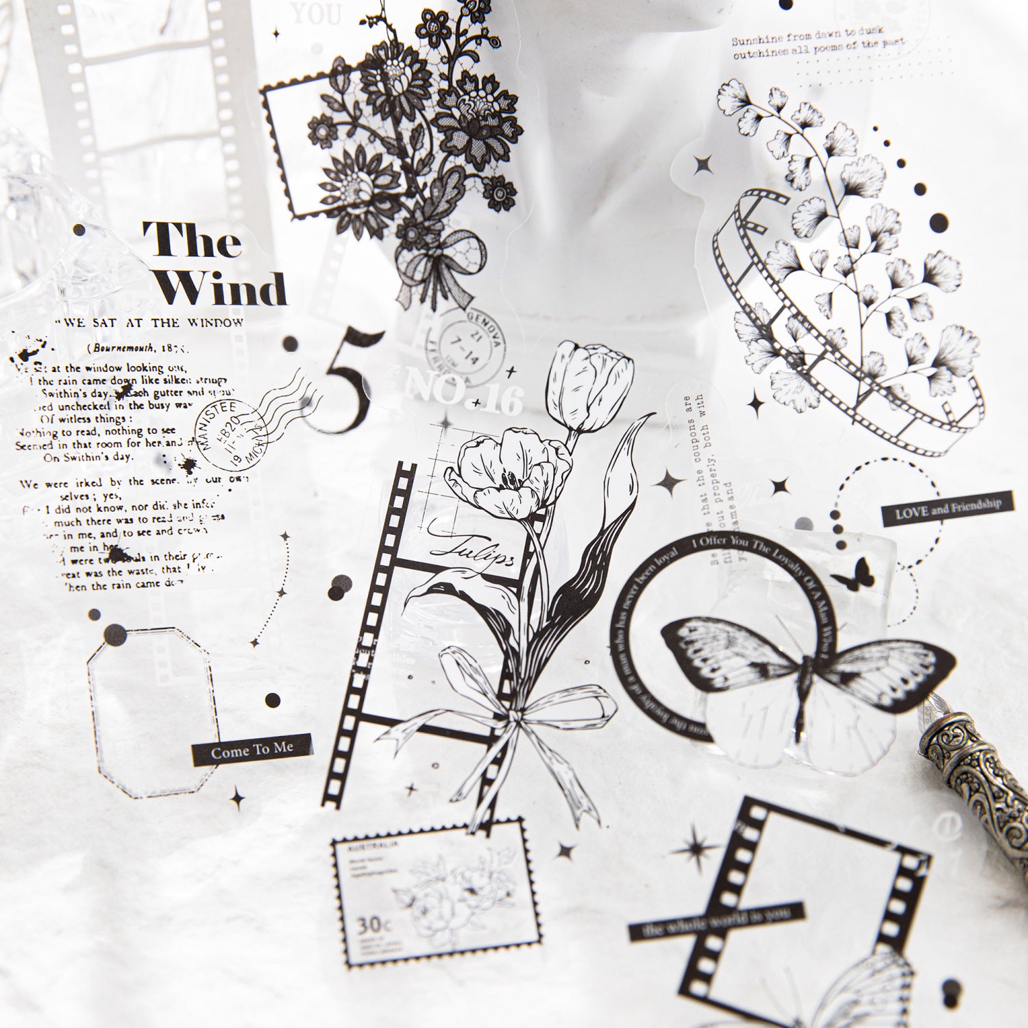 10 Pcs Junk Journal PET Stickers JPHYL