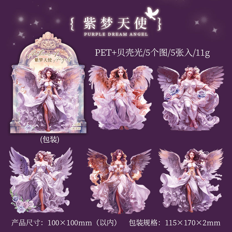 5 Pcs PET Angel Stickers TSSG