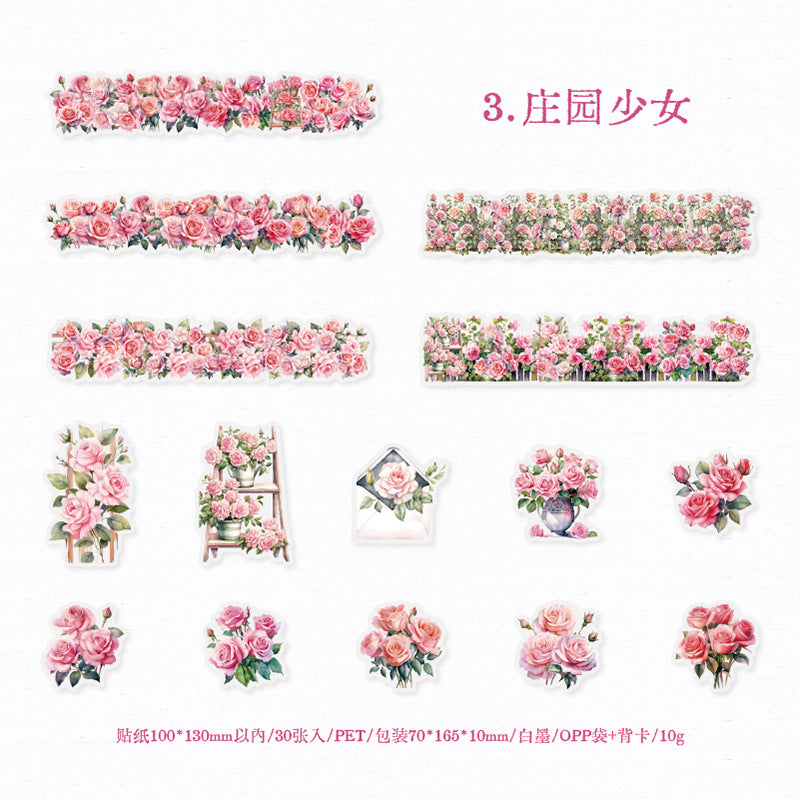 30pcs Garden PET Stickers ALSZY