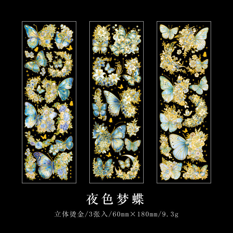 3 Sheeets Butterfly PET Stikers HMD