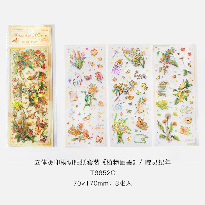 3 shets PET Plant Stickers ZWTJ