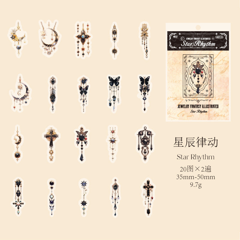 40pcs PET Jewellery Stickers ZBHXT