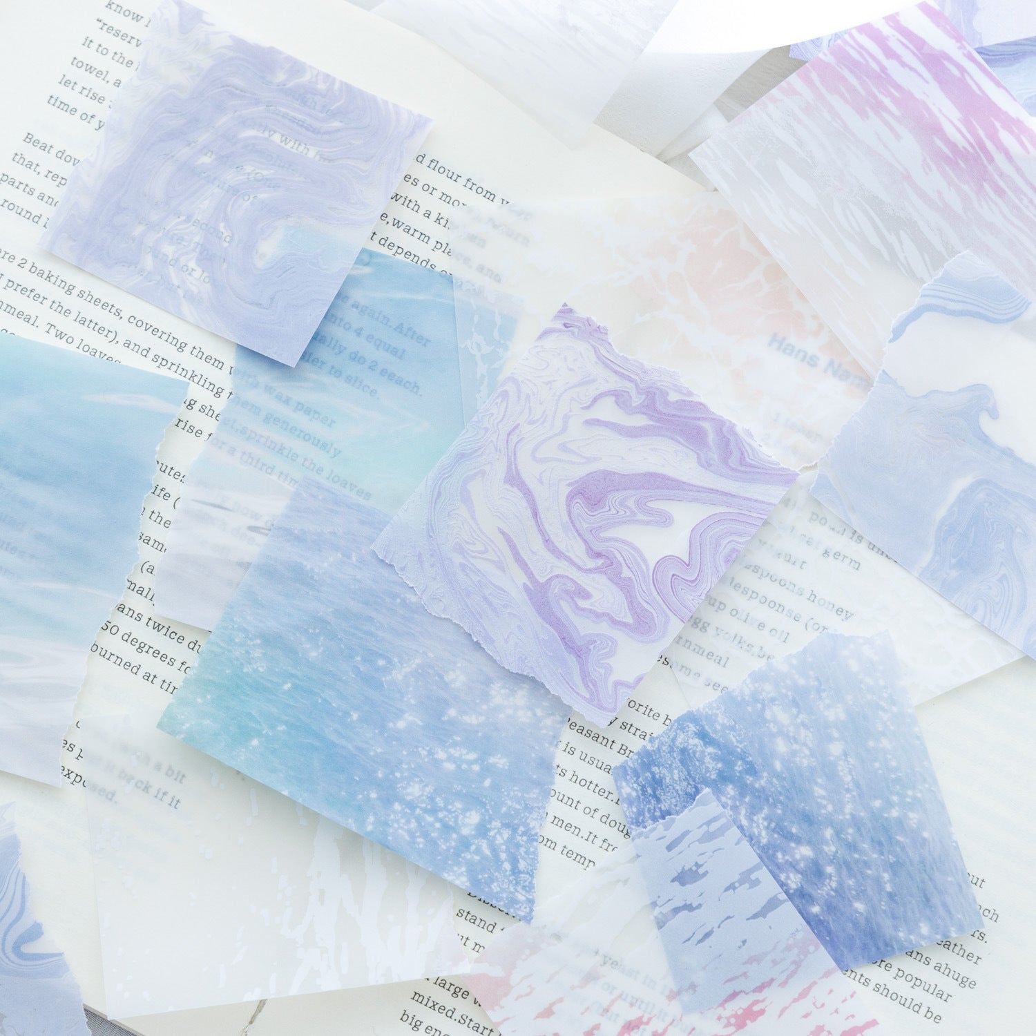 20Pcs Water Ripple Translucent Scrapbook Paper BMYS