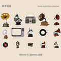 15pcs Vintage PET Gadget Stickers ZGXL