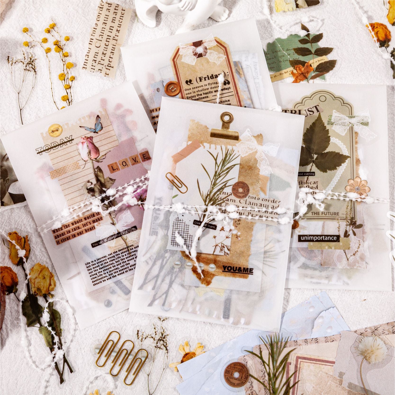 50pcs Junk Journal Supplies Kit YJXL