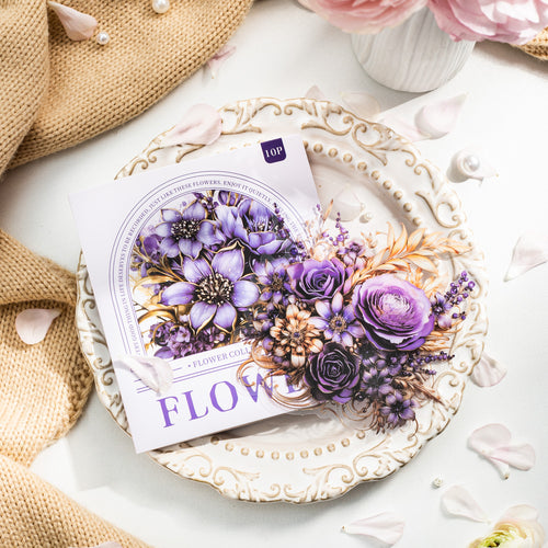 10 Pcs PET Flower Stickers XHJJ