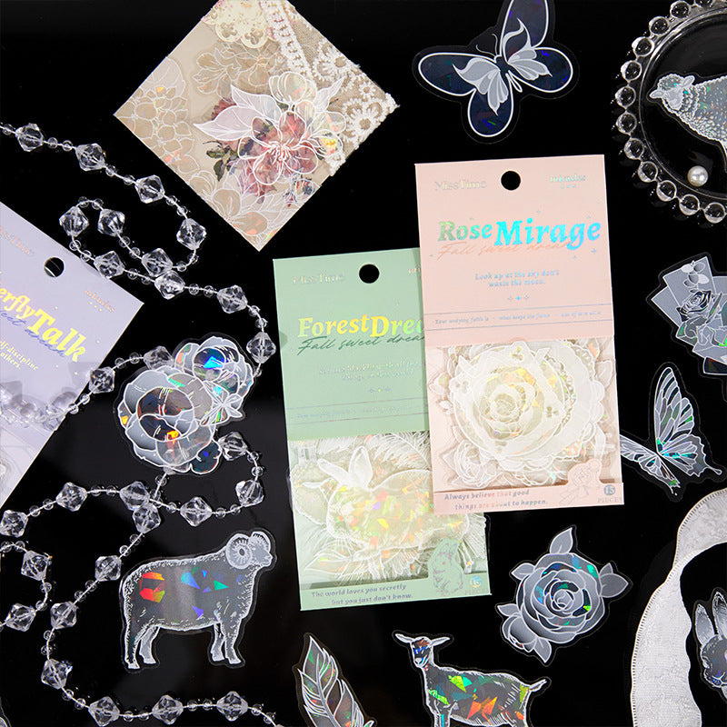 10pcs White Ink PET Stickers MGMY