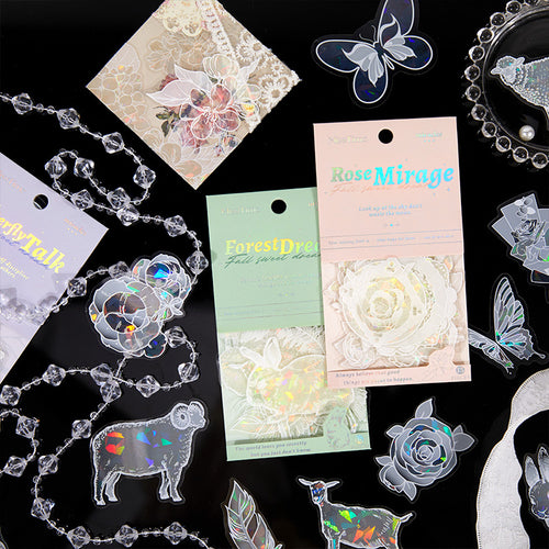 10pcs White Ink PET Stickers MGMY