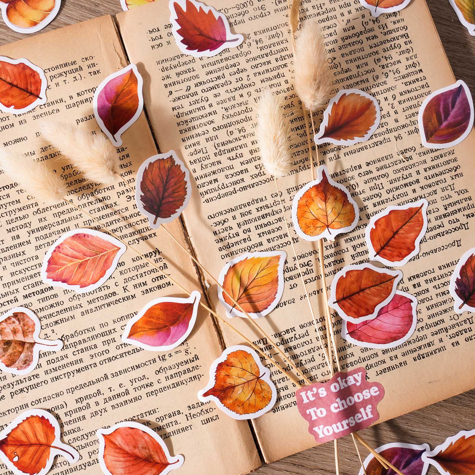 46pcs Fall Leaf Stickers FSQX