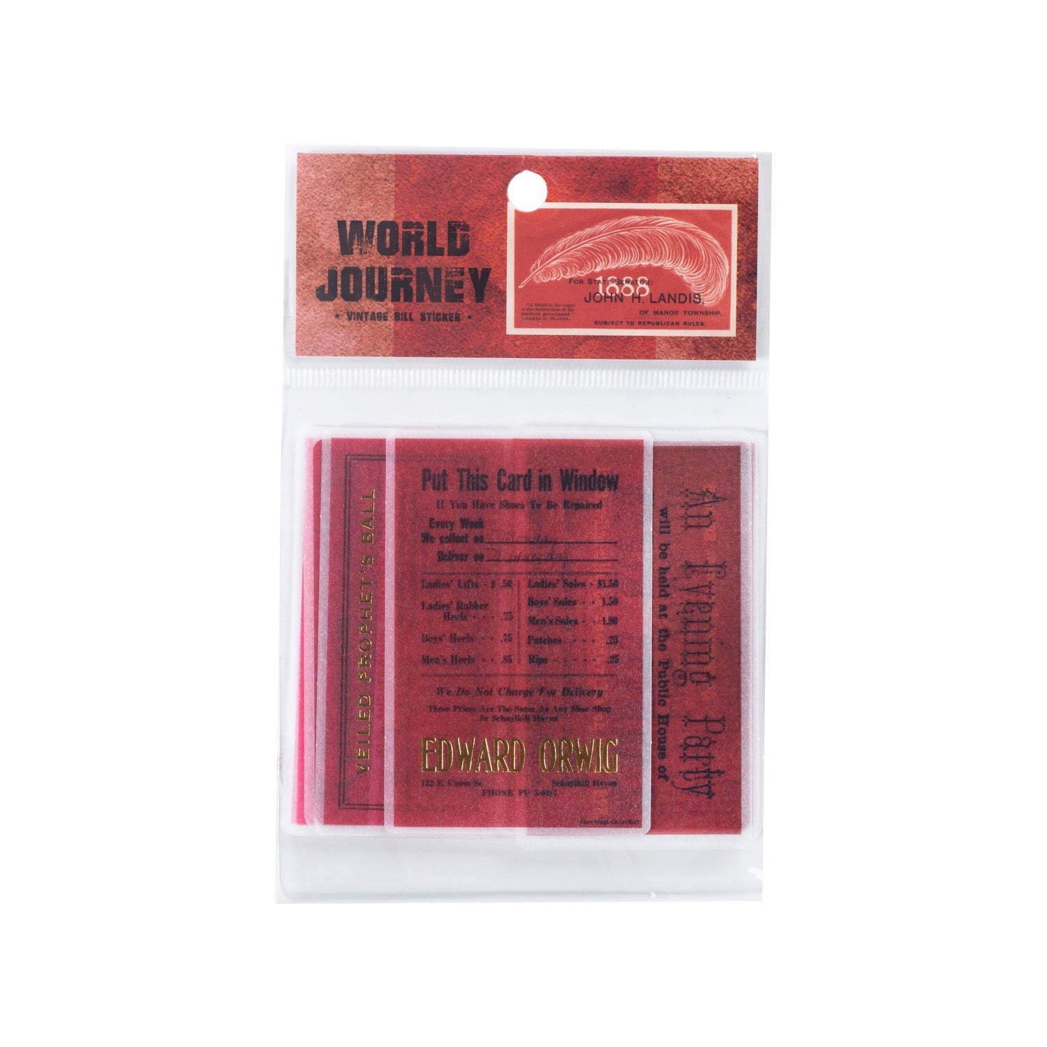 20pcs Vintage Ticket Stickers SJLC