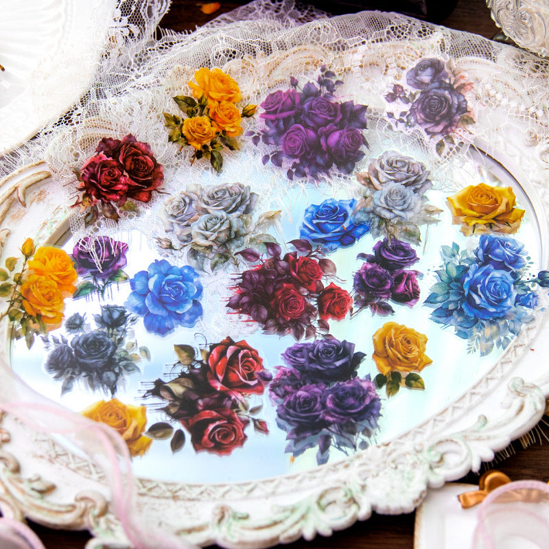 30Pcs PET Rose Stickers MGMX