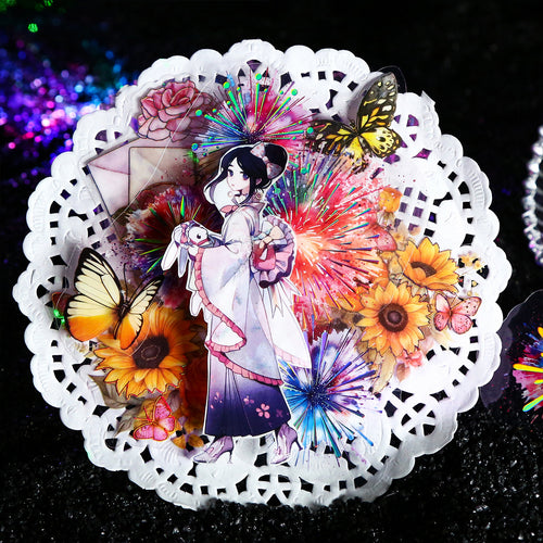 10pcs Fireworks PET Stickers XLYH