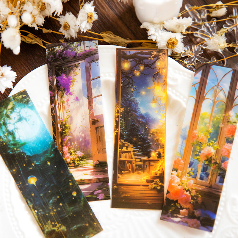 8pcs Landscape PET Bookmark YLMJ
