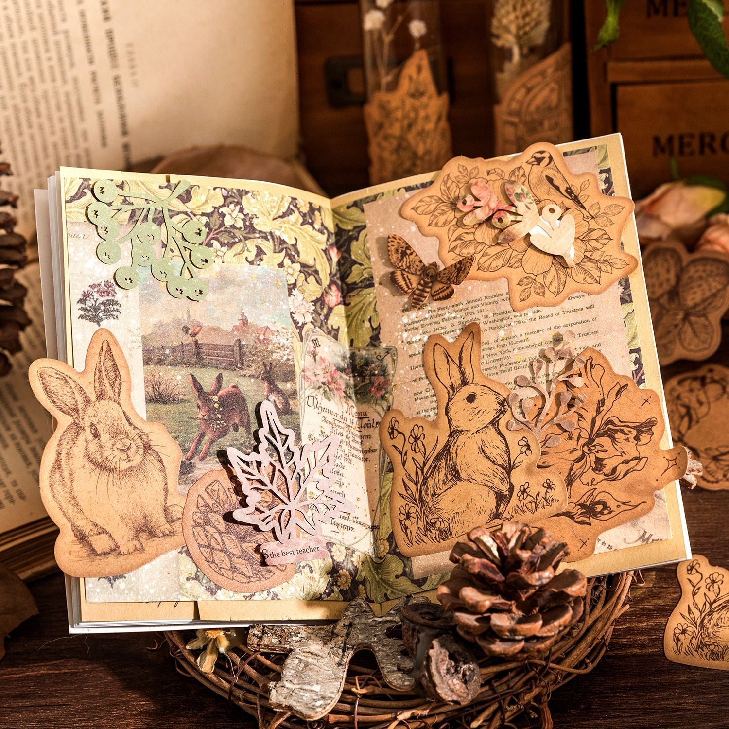40pcs Vintage Journaling Stickers SGLZ