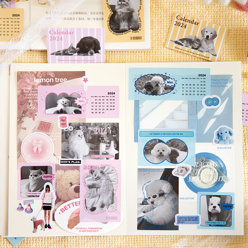 40pcs Cat Theme Calendar Stickers TCRJ