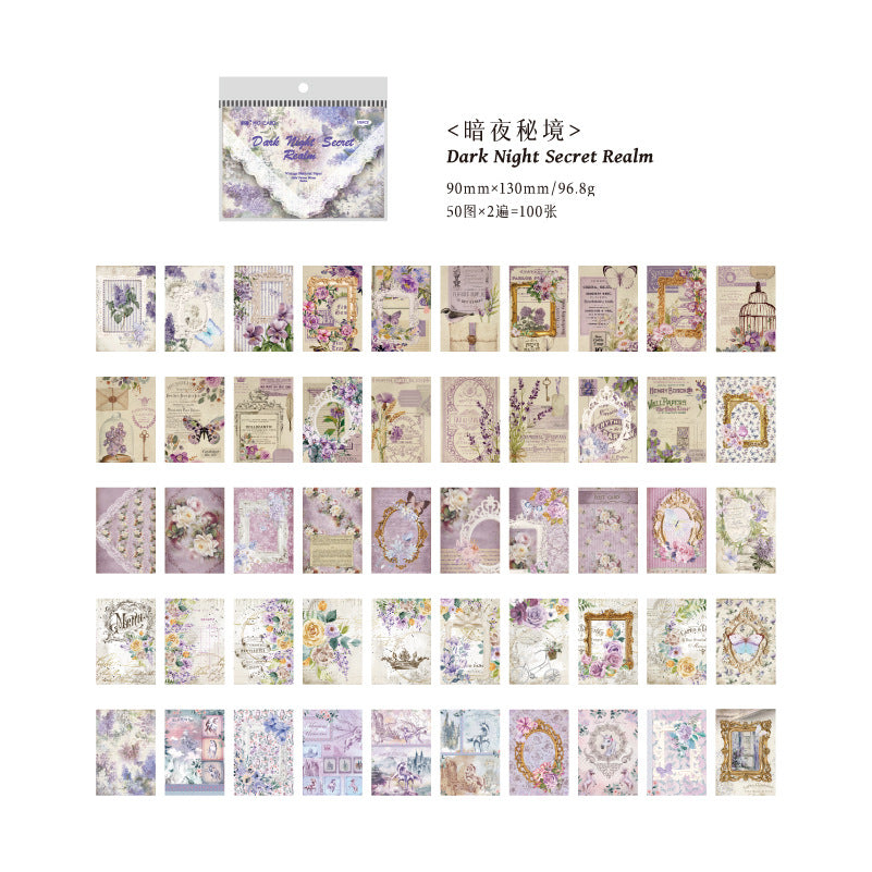 100 Sheets Vintage Scrapbook Paper SNHJ